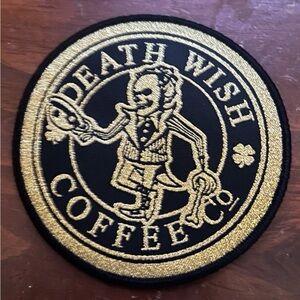 Death Wish Coffee Lucky Larry Patch Saint Patrick's Day Gold Leprechaun 2024